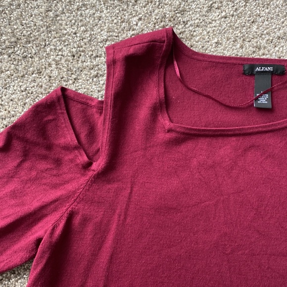 Alfani Asymmetrical Cold-Shoulder Sweater - Picture 2 of 4